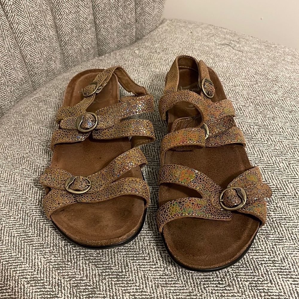 Dansko Brown Multi-Texture Strappy Sandals